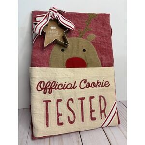 Mud Pie NWT Youth (2-6 y/o) Holiday Apron and Cookie Cutter Off'l Cookie Taster